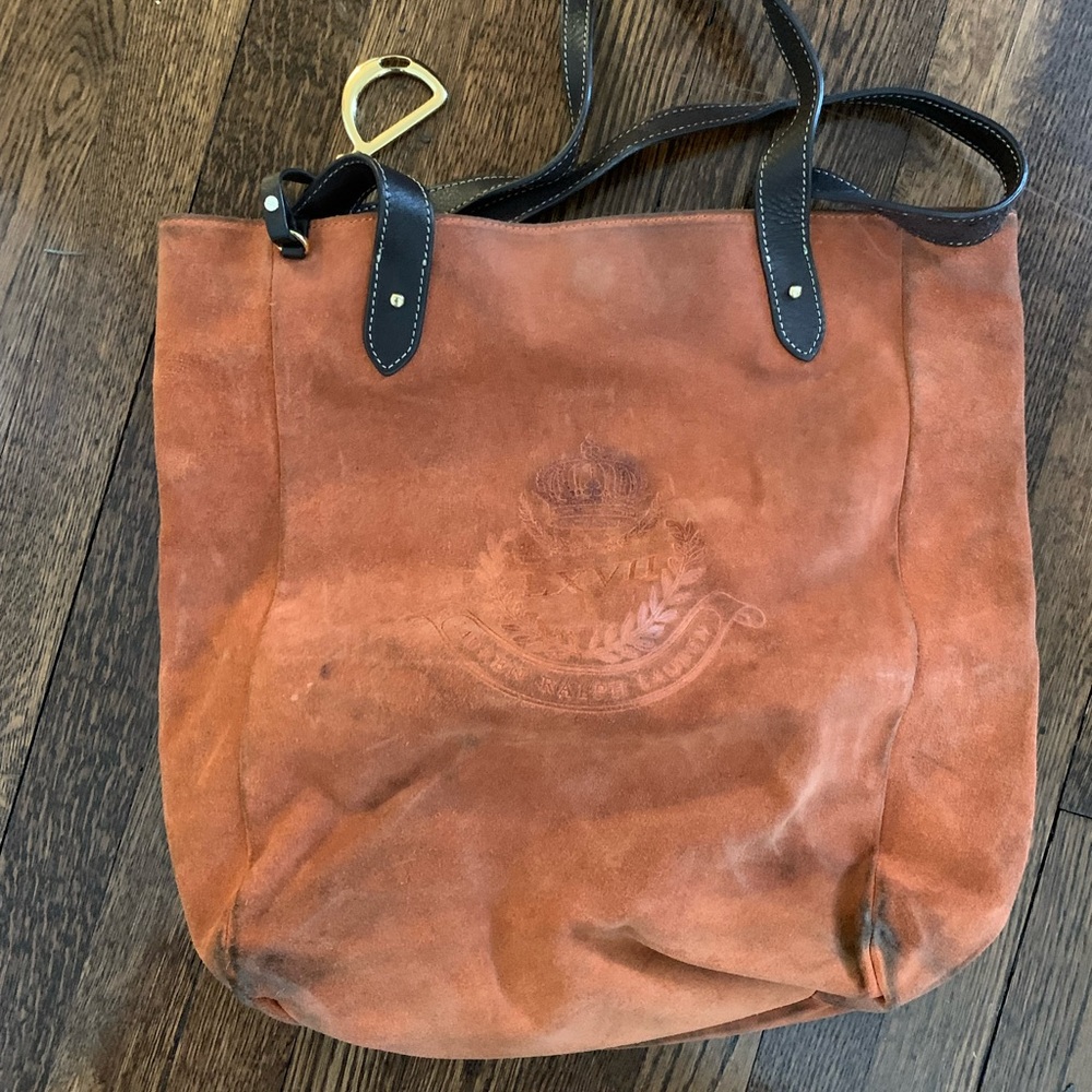 Suede Ralph Lauren (1967) Tote Bag - Orange